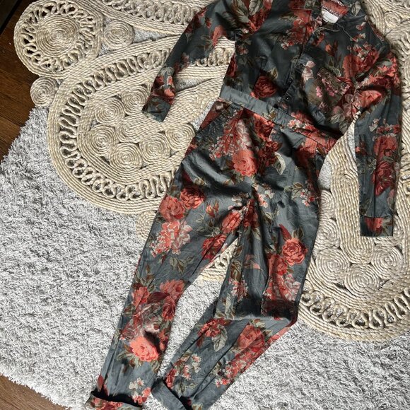 Anthropologie Fiona Floral Utility Jumpsuit - Picture 4 of 6